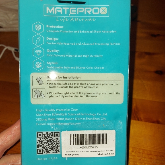 iPhone 12 Pro/12 case, Slim Thin Stylish Cover. New. Black. - Picture 3 of 3